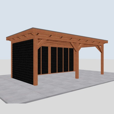 Douglas constructiepakket platdak 637x346 cm zwart