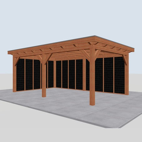 Douglas constructiepakket platdak 637x410 cm zwart