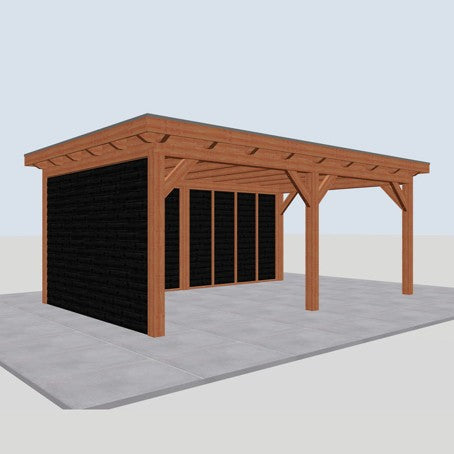 Douglas constructiepakket platdak 637x410 cm zwart
