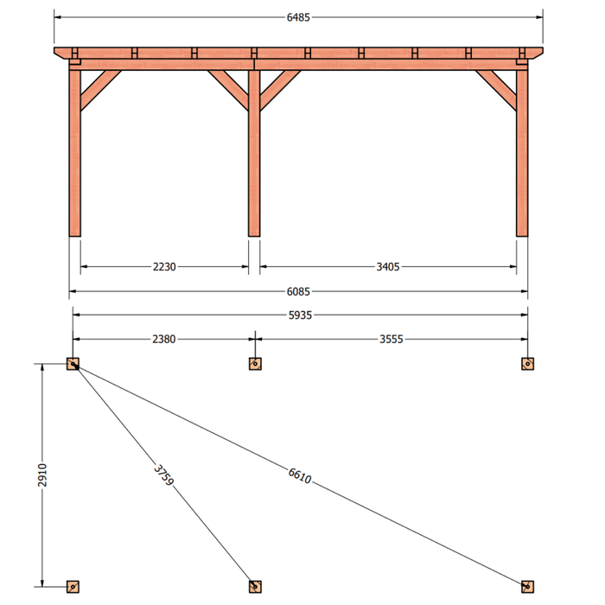 Douglas constructiepakket platdak 648x346 cm