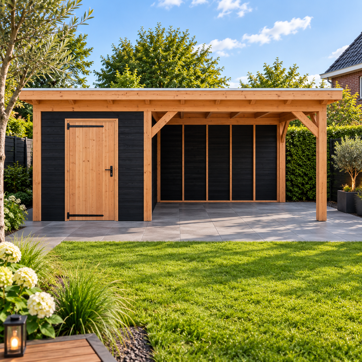 Douglas constructiepakket platdak 648x346 cm zwart