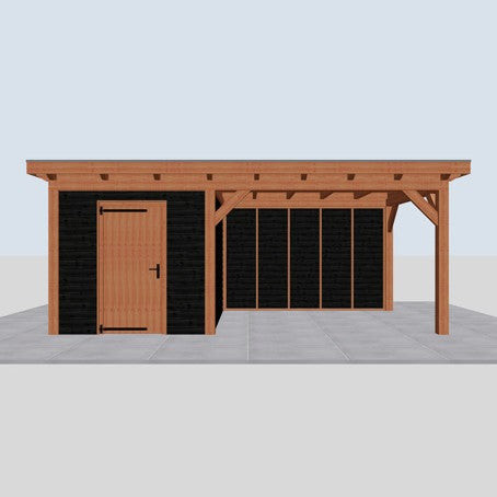 Douglas constructiepakket platdak 648x346 cm zwart