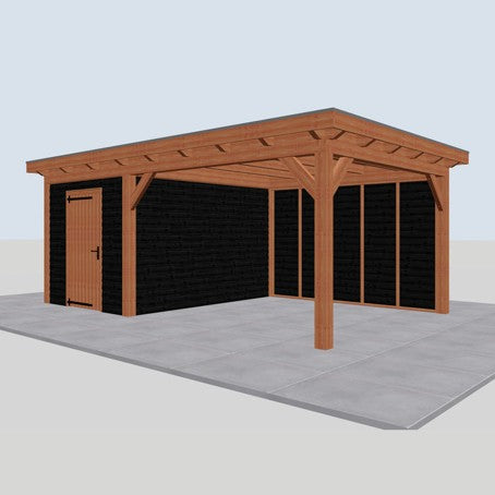 Douglas constructiepakket platdak 648x410 cm zwart