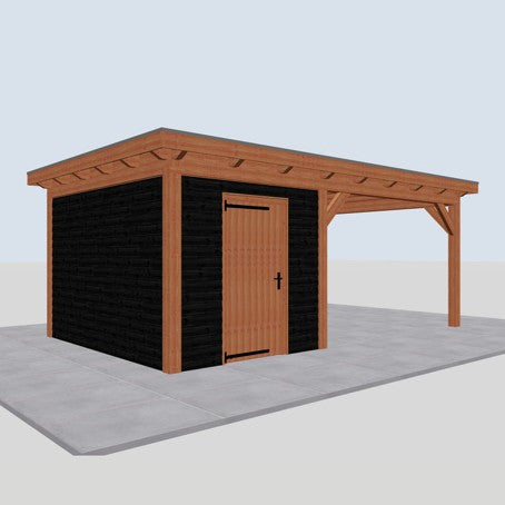 Douglas constructiepakket platdak 648x410 cm zwart