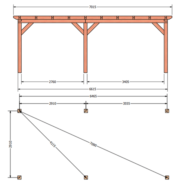 Douglas constructiepakket platdak 701x346 cm