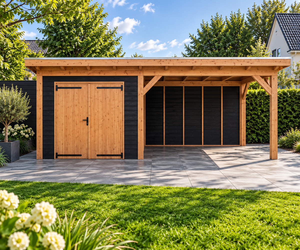 Douglas constructiepakket platdak 701x346 cm zwart