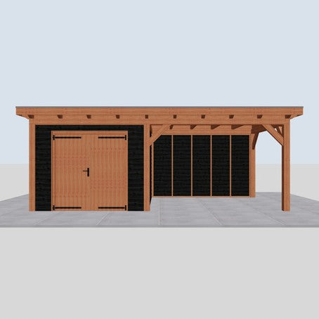 Douglas constructiepakket platdak 709x346 cm zwart