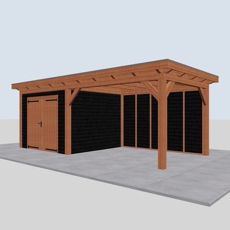 Douglas constructiepakket platdak 709x346 cm zwart