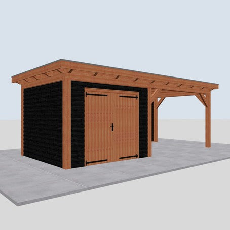 Douglas constructiepakket platdak 701x346 cm zwart