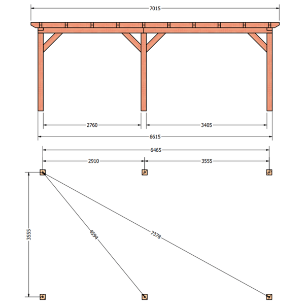 Douglas constructiepakket platdak 701x410 cm
