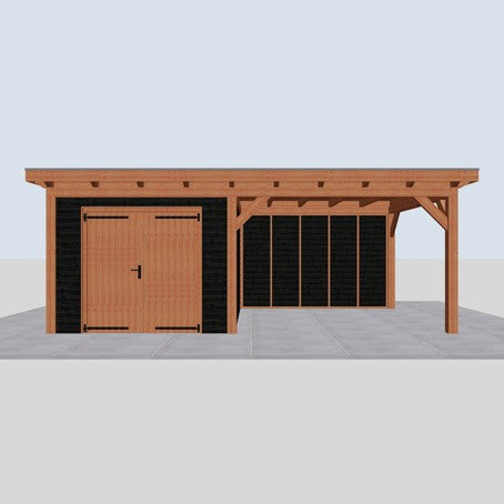 Douglas constructiepakket platdak 701x410 cm zwart