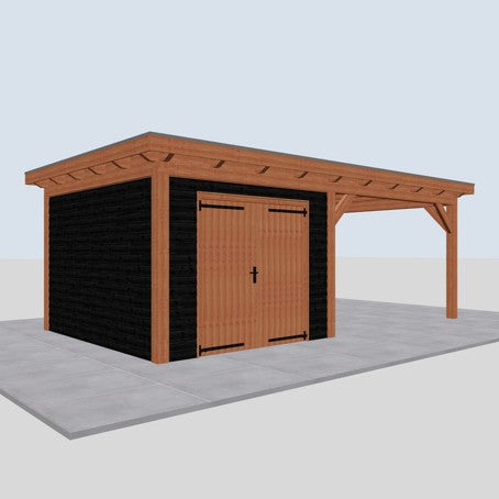 Douglas constructiepakket platdak 701x410 cm zwart