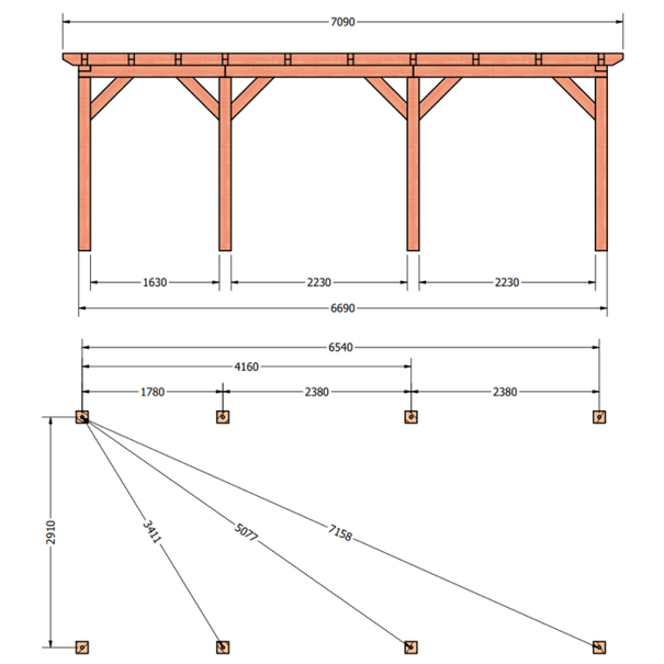 Douglas constructiepakket platdak 709x346 cm