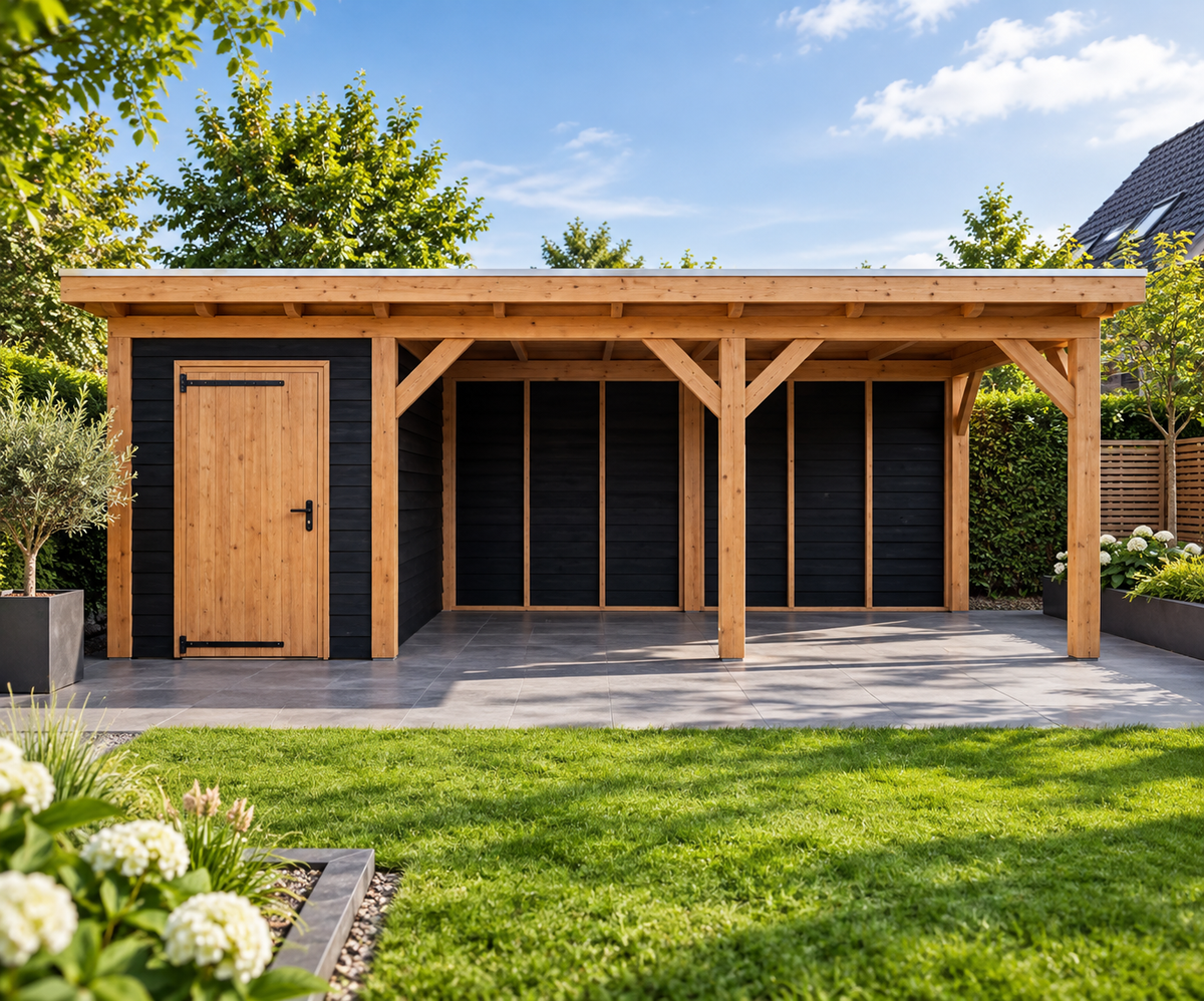 Douglas constructiepakket platdak 709x410 cm zwart