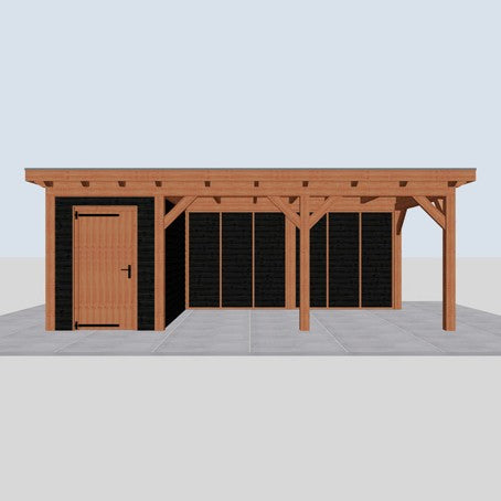 Douglas constructiepakket platdak 709x410 cm zwart