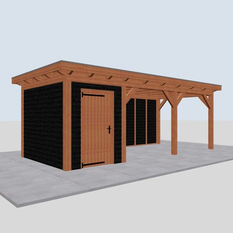 Douglas constructiepakket platdak 709x410 cm zwart
