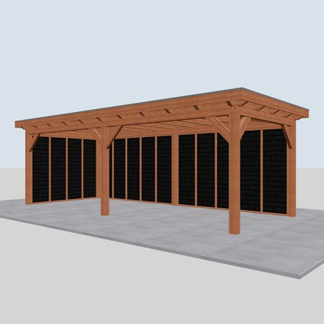 Douglas constructiepakket platdak 766x346 cm zwart