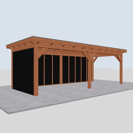 Douglas constructiepakket platdak 766x346 cm zwart
