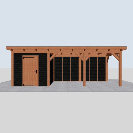 Douglas constructiepakket platdak 769x346 cm zwart