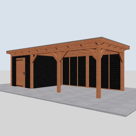 Douglas constructiepakket platdak 769x346 cm zwart