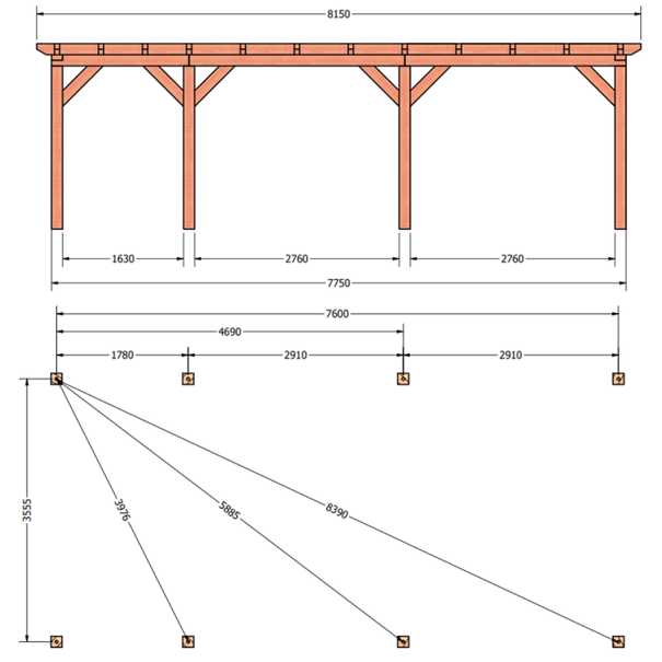 Douglas constructiepakket platdak 815x410 cm