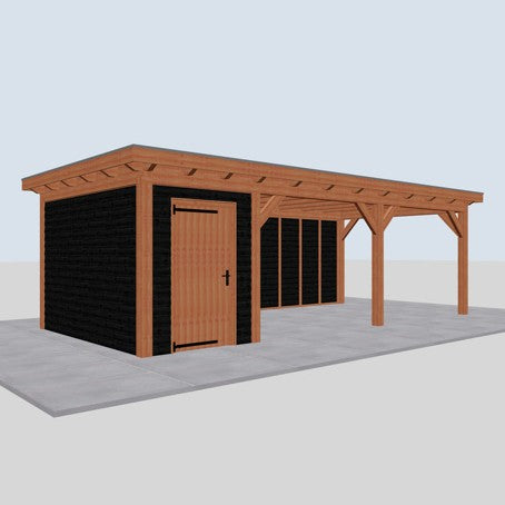 Douglas constructiepakket platdak 815x346 cm zwart