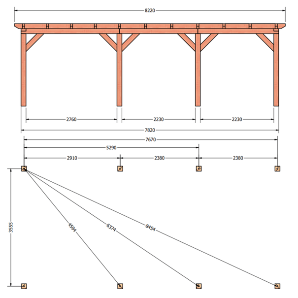 Douglas constructiepakket platdak 822x410 cm