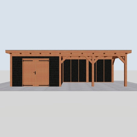 Douglas constructiepakket platdak 886x346 cm zwart