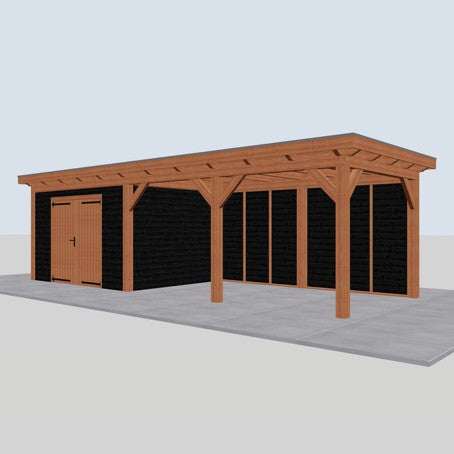 Douglas constructiepakket platdak 886x346 cm zwart