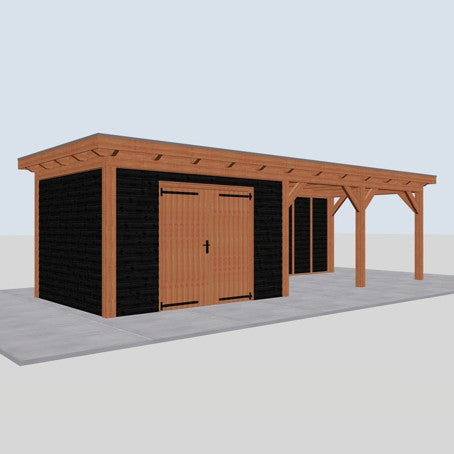 Douglas constructiepakket platdak 886x346 cm zwart