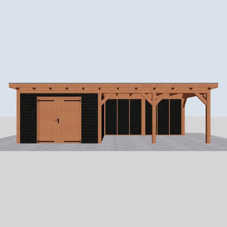 Douglas constructiepakket platdak 886x410 cm zwart