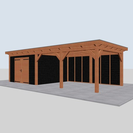 Douglas constructiepakket platdak 886x410 cm zwart