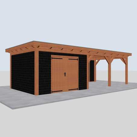 Douglas constructiepakket platdak 886x410 cm zwart