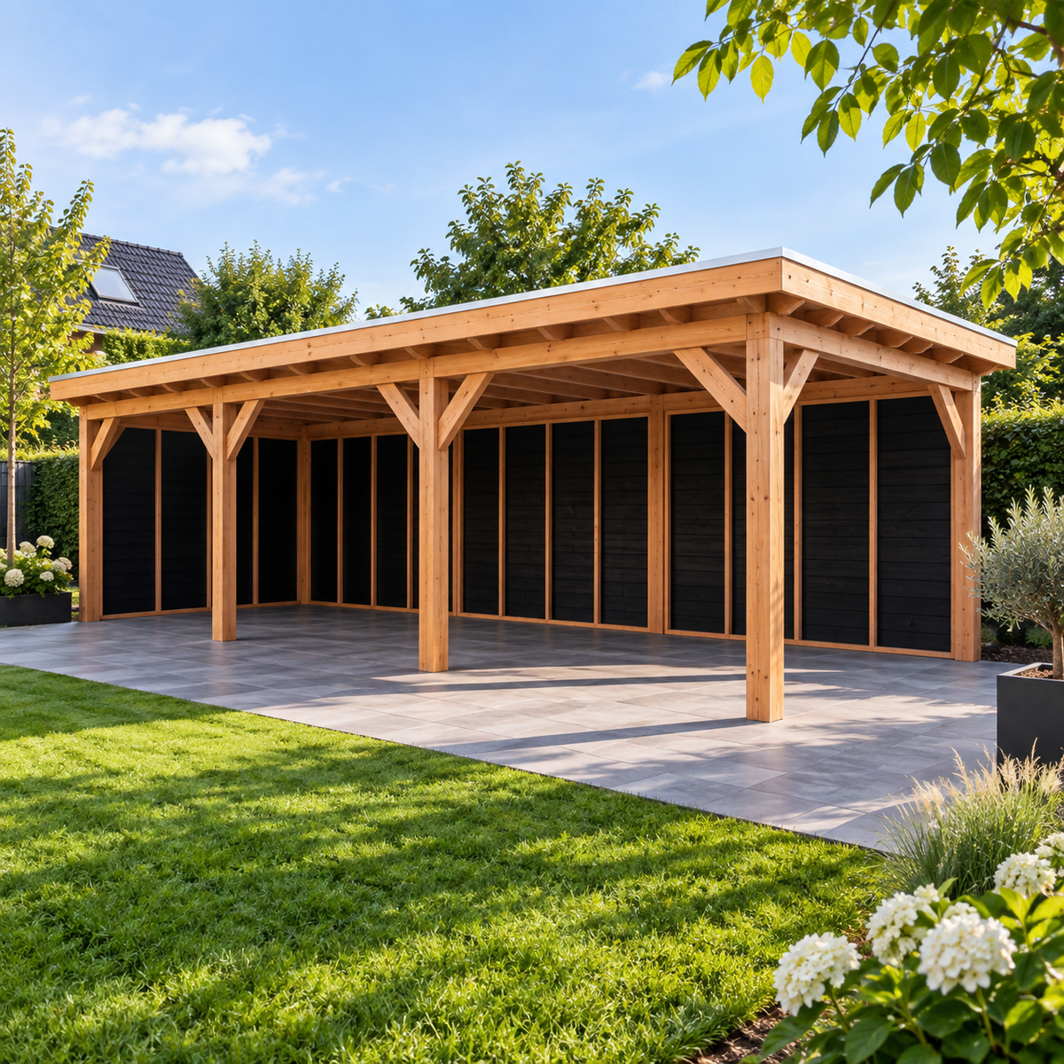 Douglas constructiepakket platdak 928x346 cm zwart