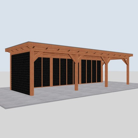 Douglas constructiepakket platdak 928x346 cm zwart