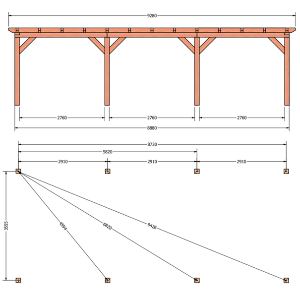 Douglas constructiepakket platdak 928x410 cm