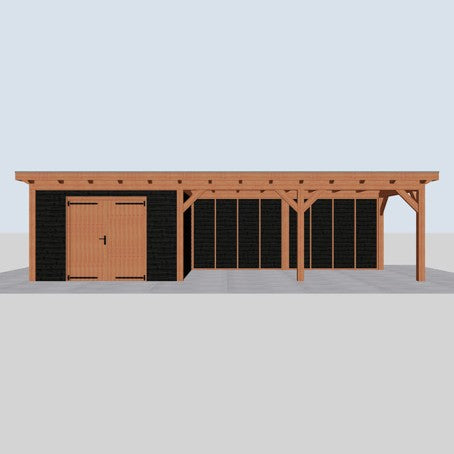 Douglas constructiepakket platdak 992x346 cm zwart