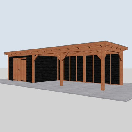 Douglas constructiepakket platdak 992x346 cm zwart