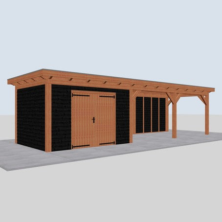 Douglas constructiepakket platdak 992x346 cm zwart