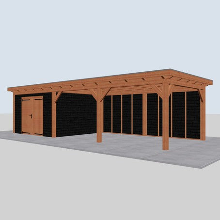 Douglas constructiepakket platdak 992x410 cm zwart