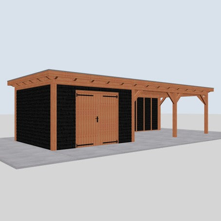 Douglas constructiepakket platdak 992x410 cm zwart
