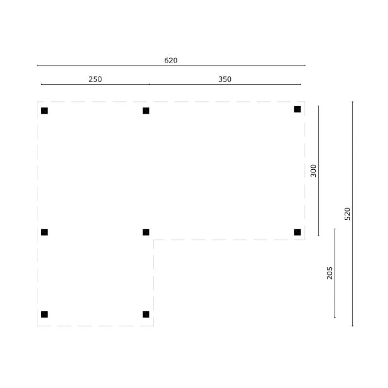 Douglas overkapping Beerze DHZ 620x520 cm