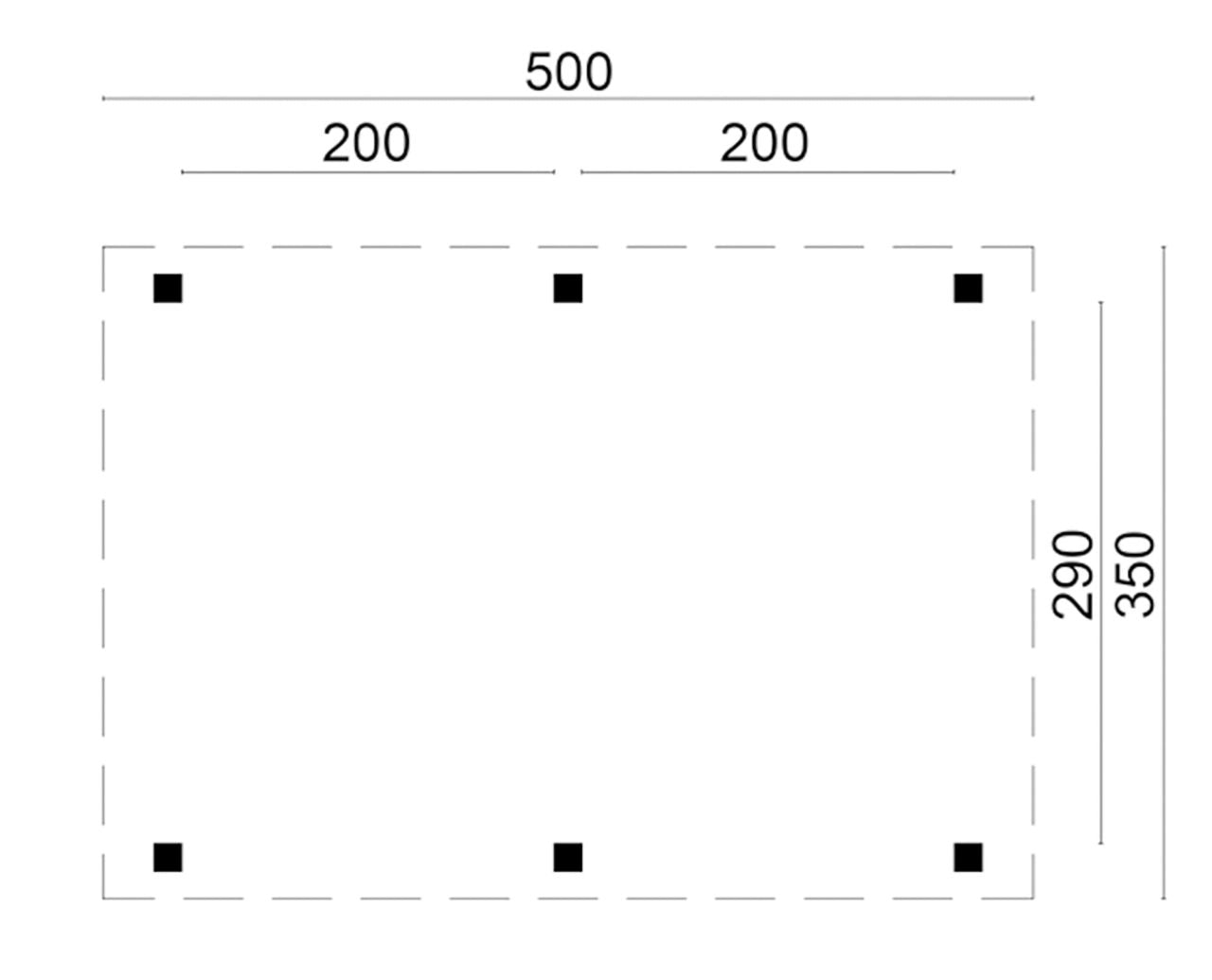 Douglas carport Sloten DHZ 350x500 cm