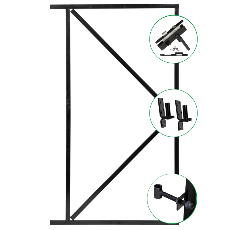 Stalen deurframe zwart compleet