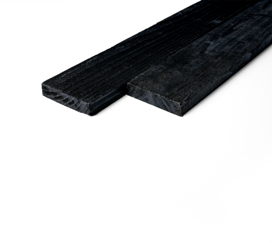 Douglas plank 2,2x10 cm fijnbezaagd zwart