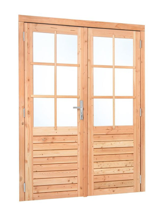 Douglas dubbele glasdeur 6-ruits 1850x2050 mm buitenmaat