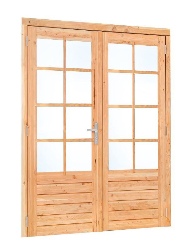 Douglas dubbele glasdeur deluxe 8-ruits 2050x2150 mm buitenmaat