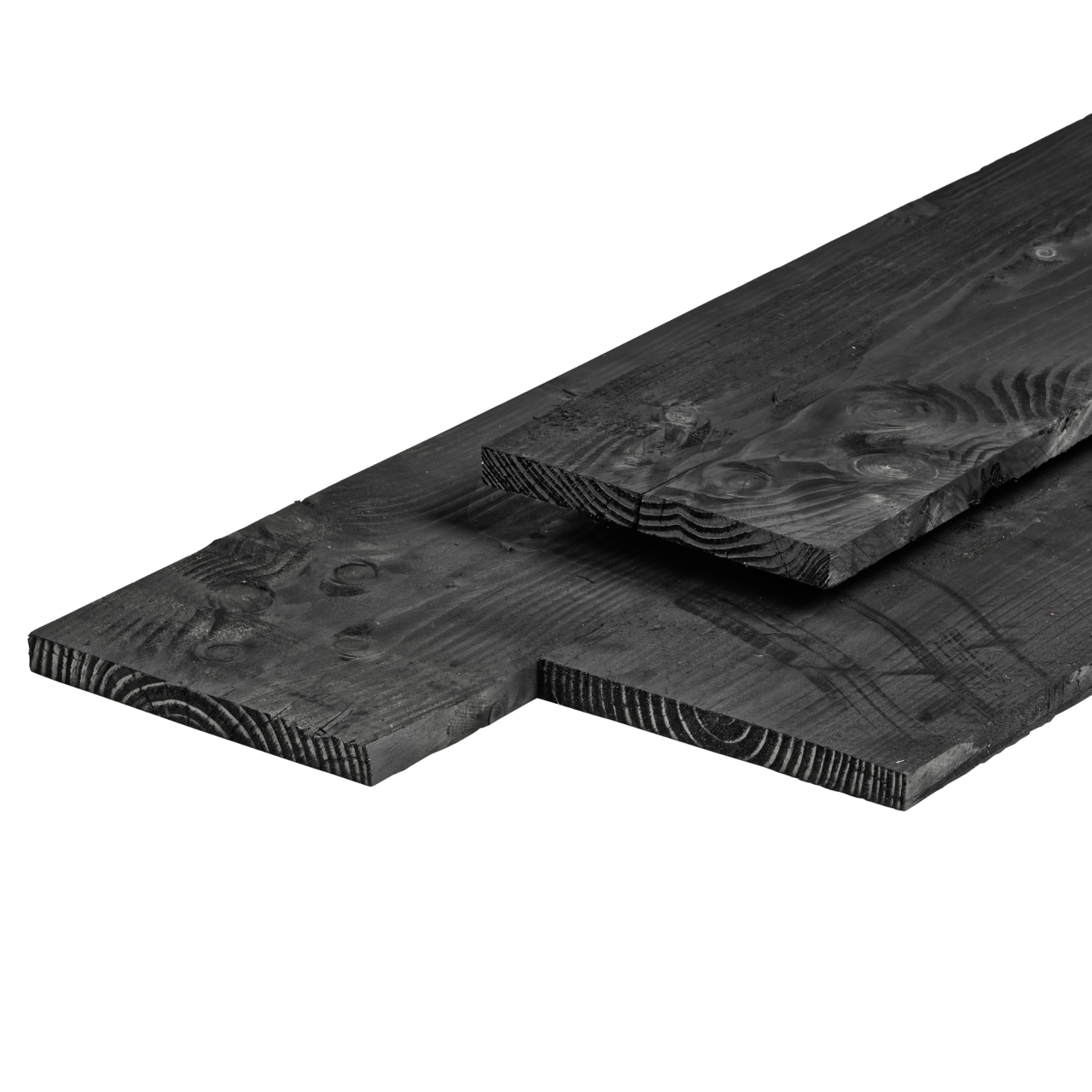 Douglas plank 2,220 cm fijnbezaagd zwart geïmpregneerd
