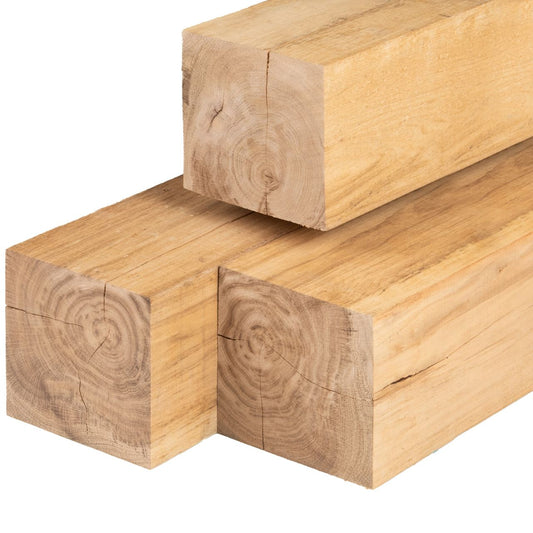 Eiken paal 20x20 cm fijnbezaagd