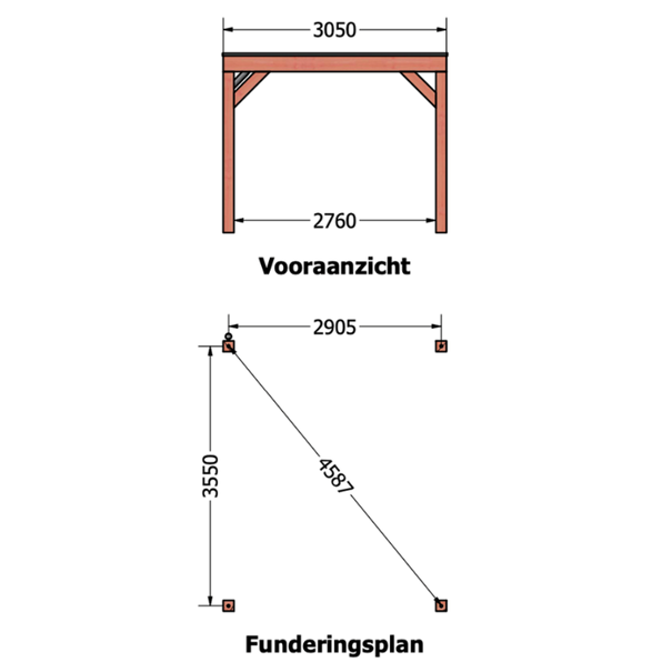 Douglas overkapping DHZ modern 310x375 cm